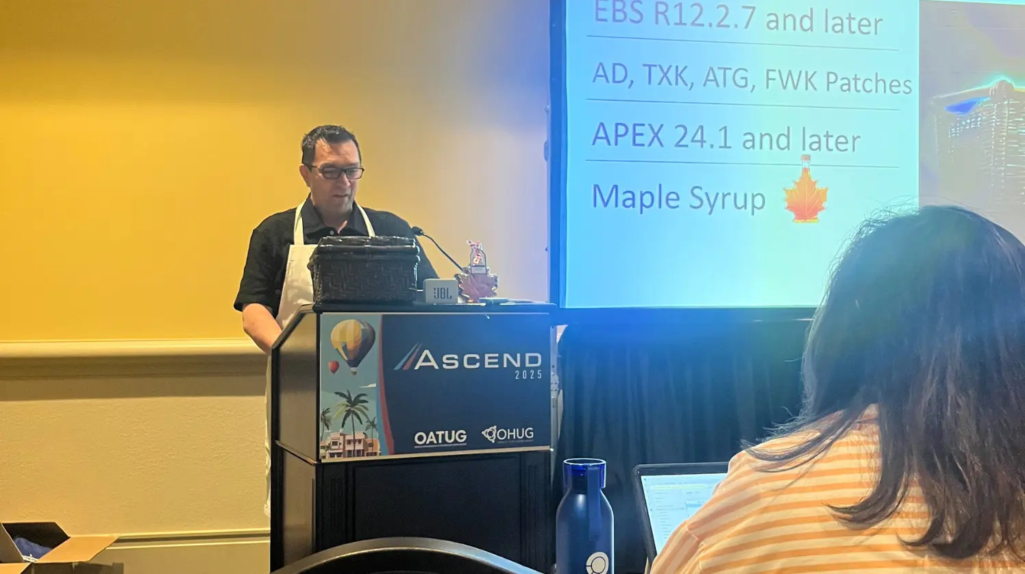 Sylvain at the Ascend2025 giving a speech