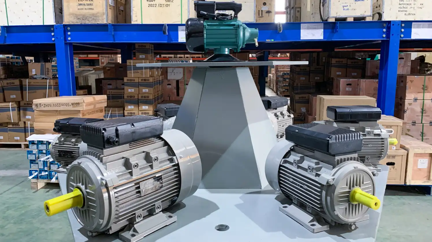 Two electric motors in a manufacturing facility