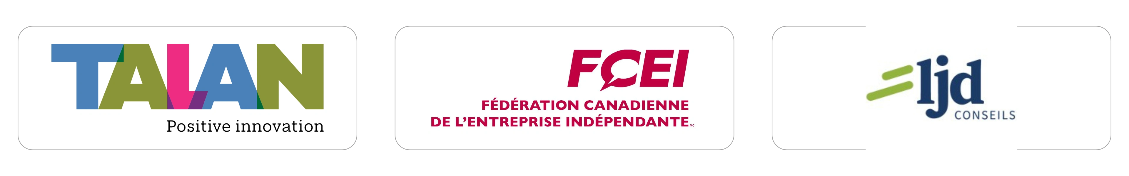 logos pour Talan, FCEI et LJD Conseils inc.