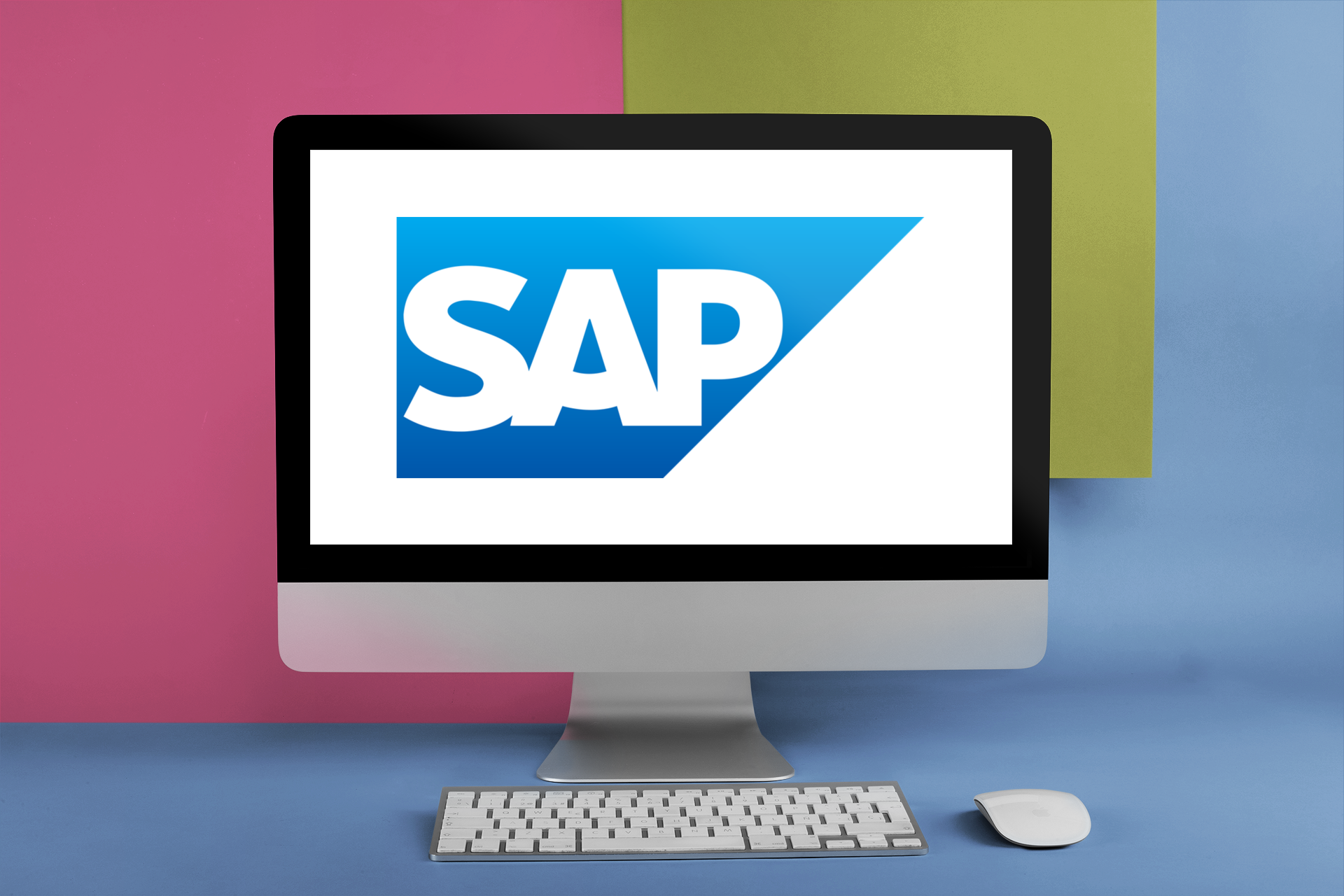 SAP logo displayed on a computer screen