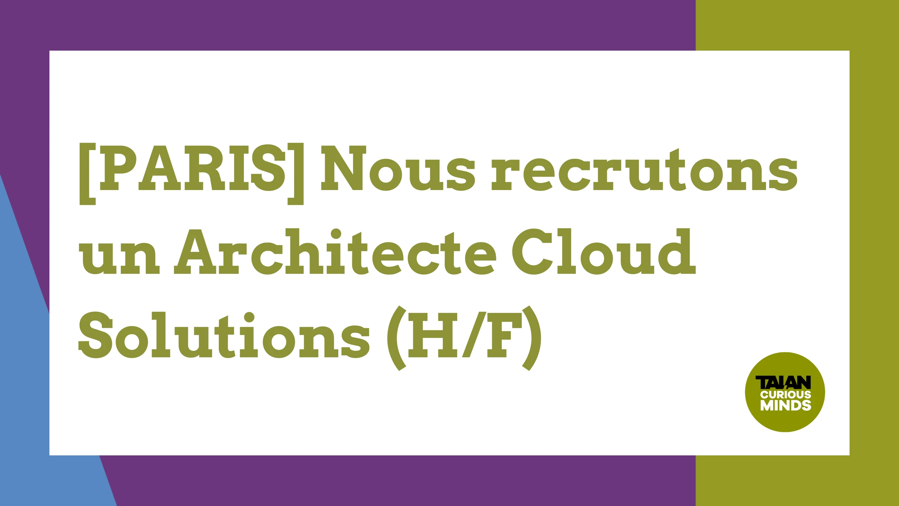 Architecte Cloud Solutions H/F
