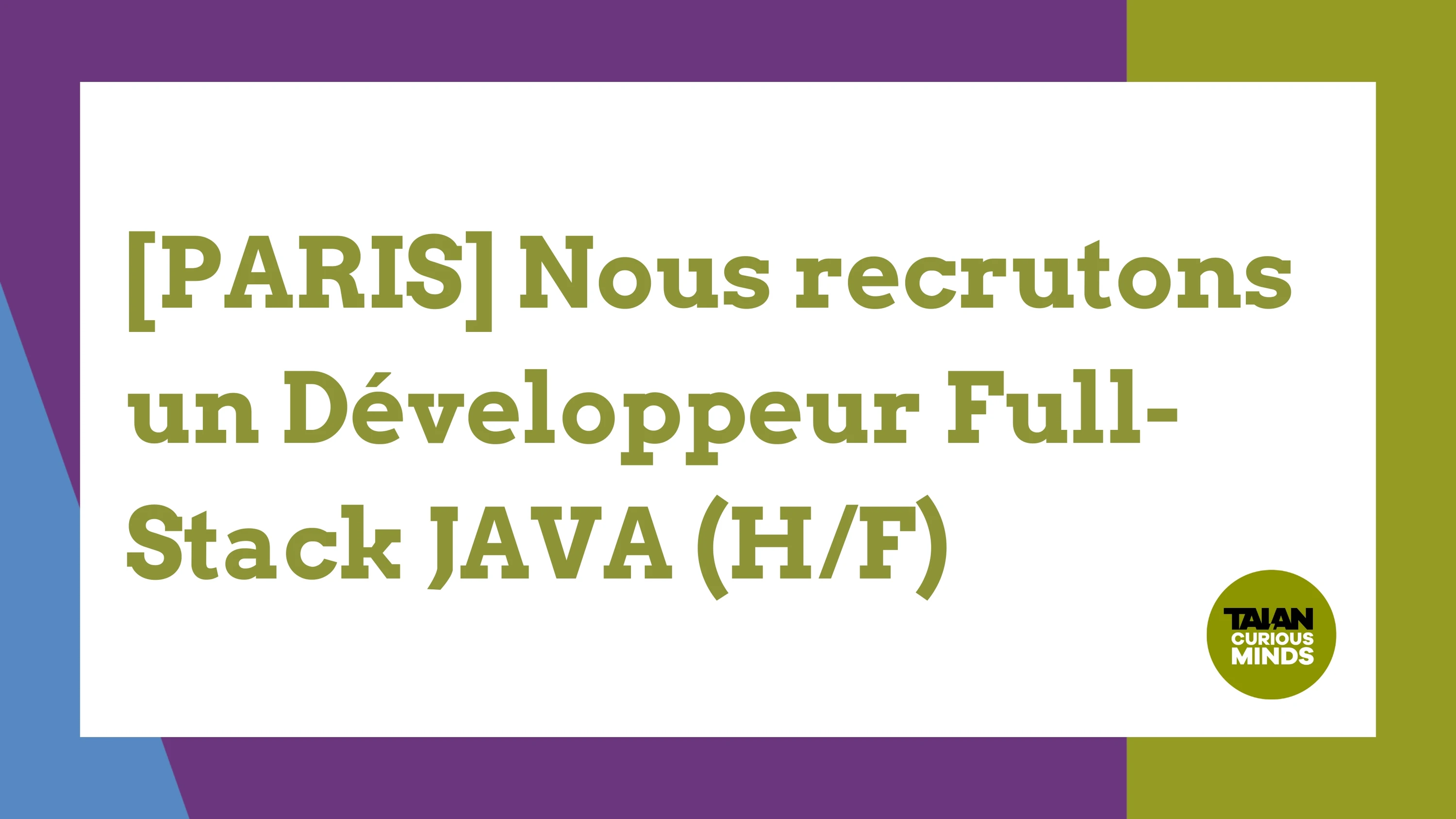 Vignette Développeur Full-Stack JAVA