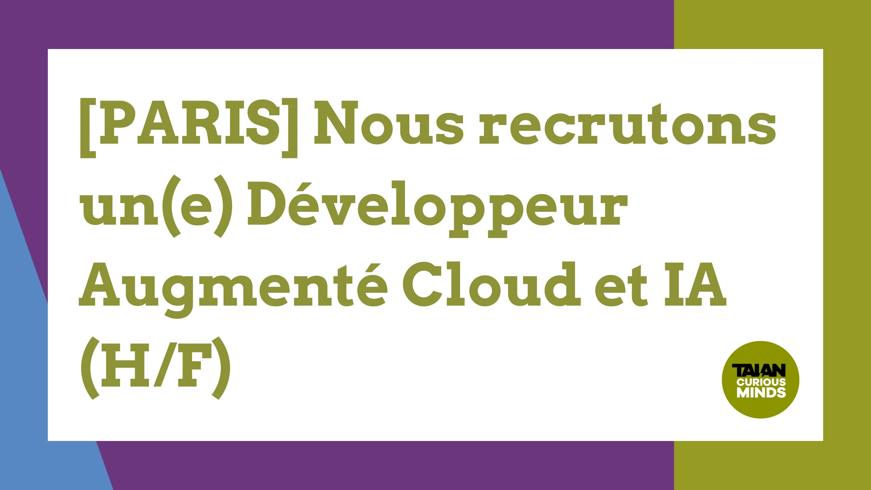 Développeur Augmenté Cloud et IA H/F