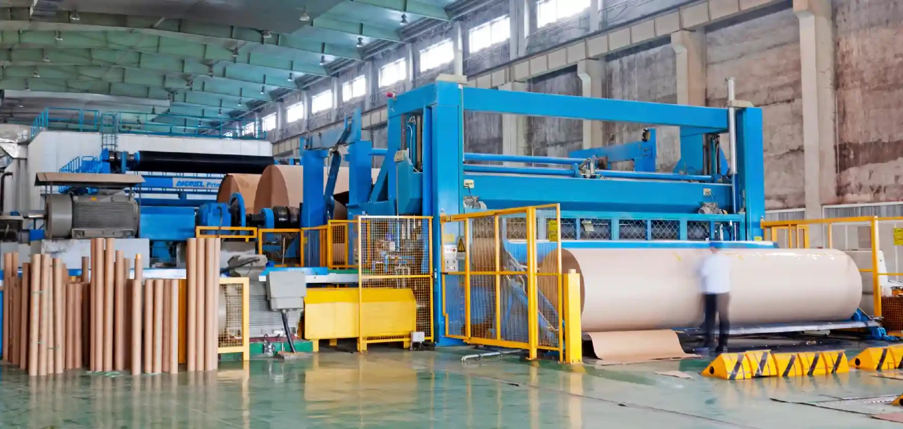 The production chain of a paper mill shows the efficiency and sustainability of production.