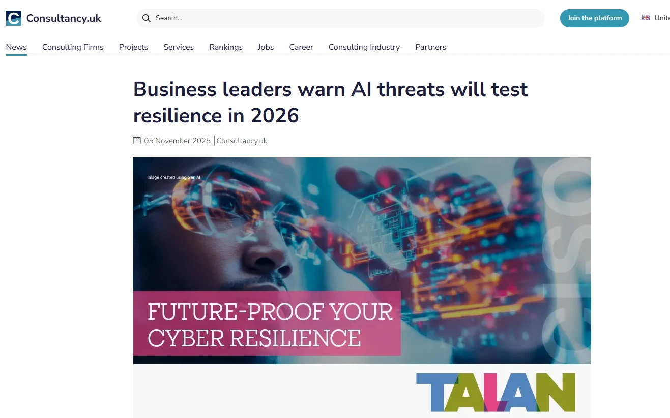 Consultancy.UK CISO Report Press Coverage Screen Shot