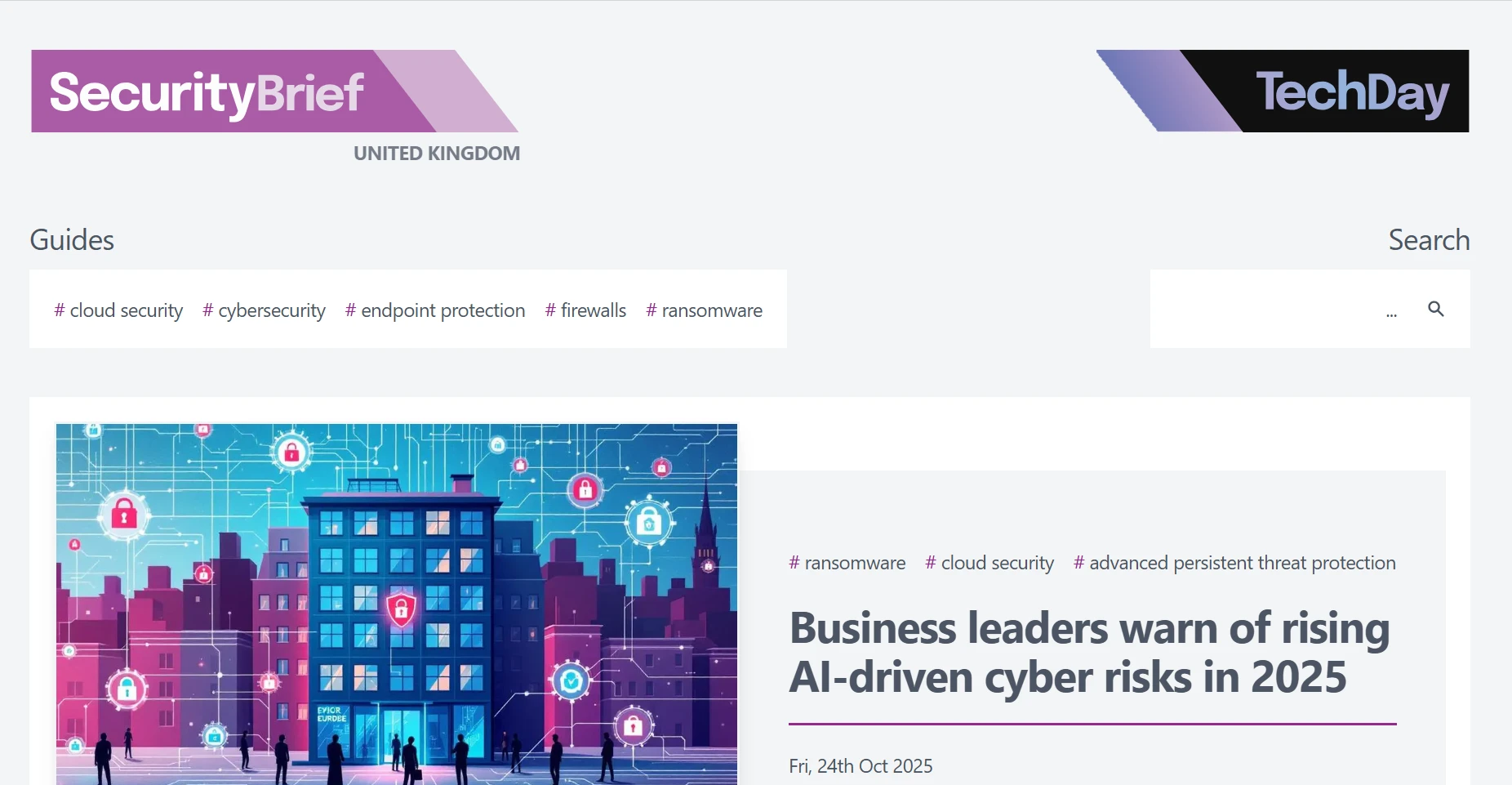 SecurityBrief CISO Report Press Coverage Screen Shot