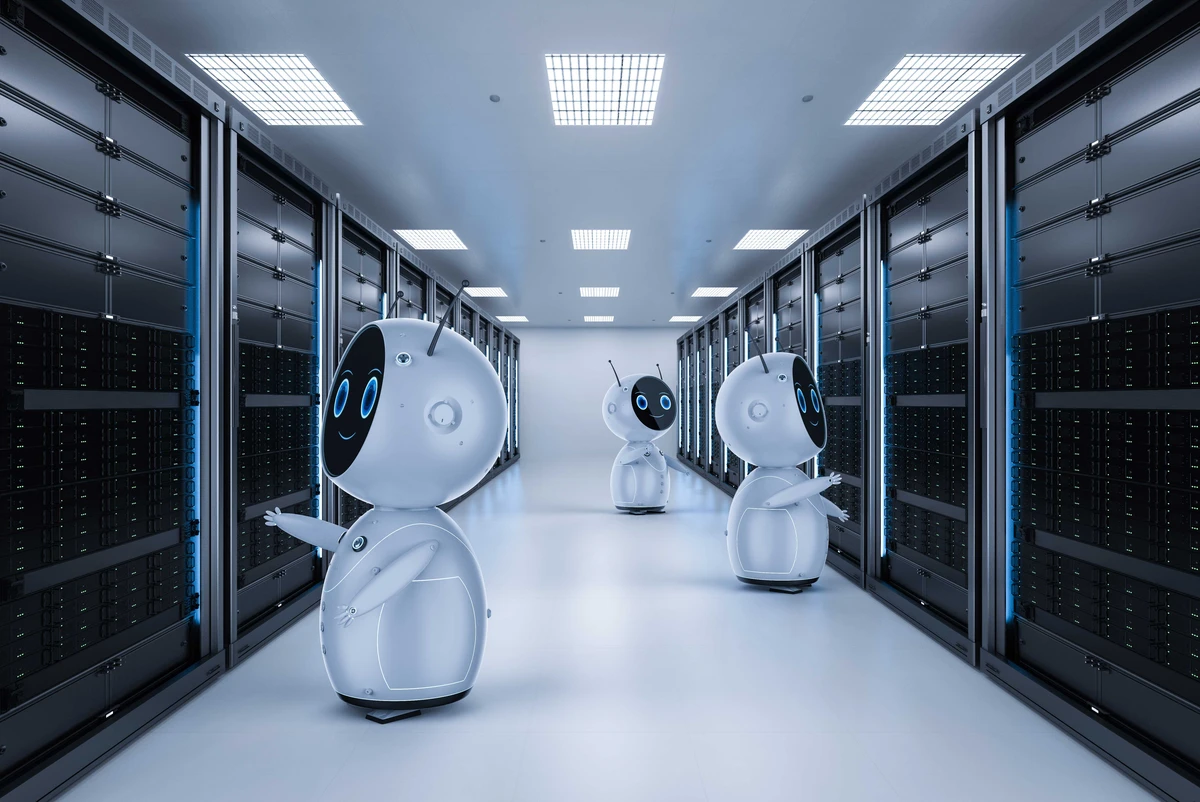 Machine learning robot in server room