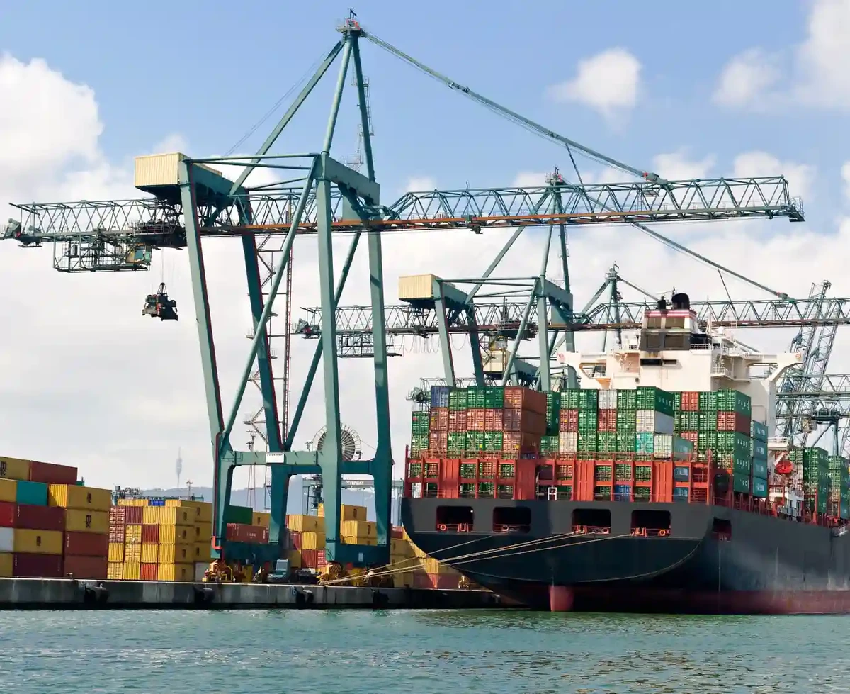 Cargo Ship Loading Containers