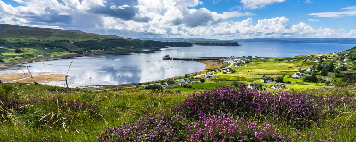 A small Scottish village surrounded by greenery, nature and the sea.