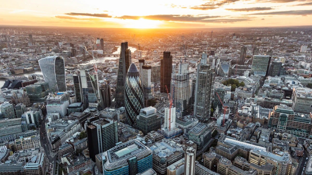 London City Skyline at sunset