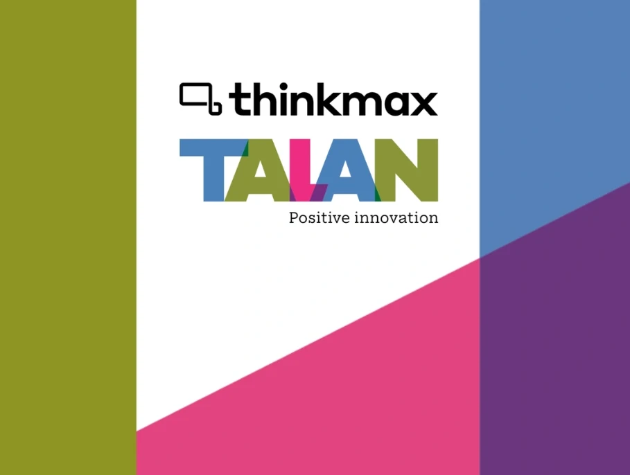 Thinmax logo transforming into Talan logo