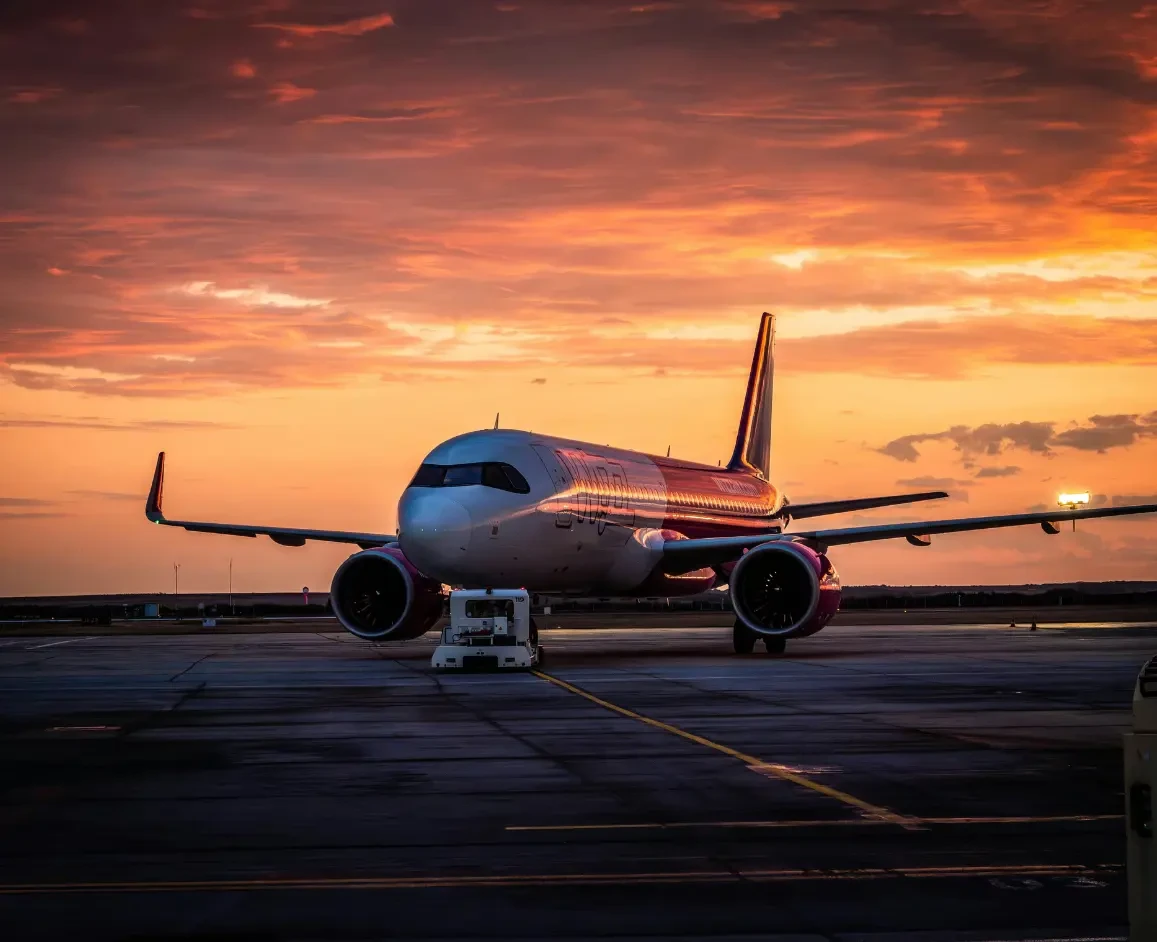 An airplane on the tarmac awaiting take off 