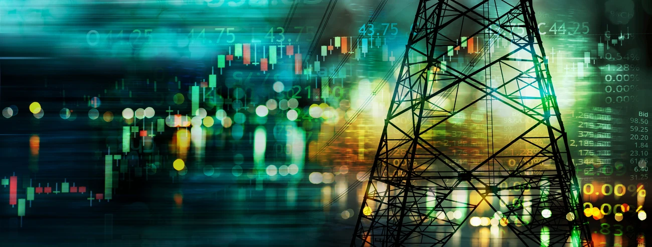 market stock graph - electricity and energy facility