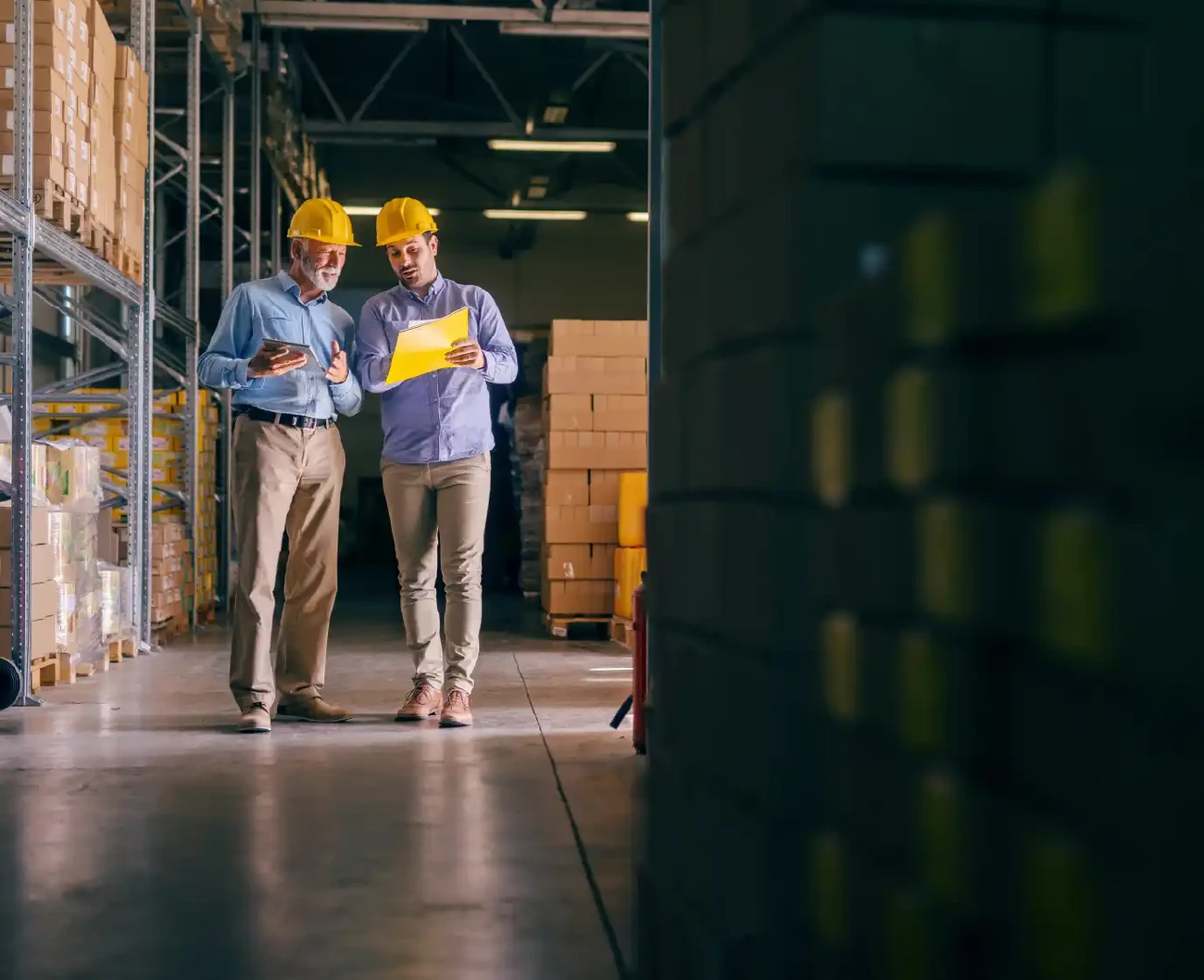 Managers in the warehouse