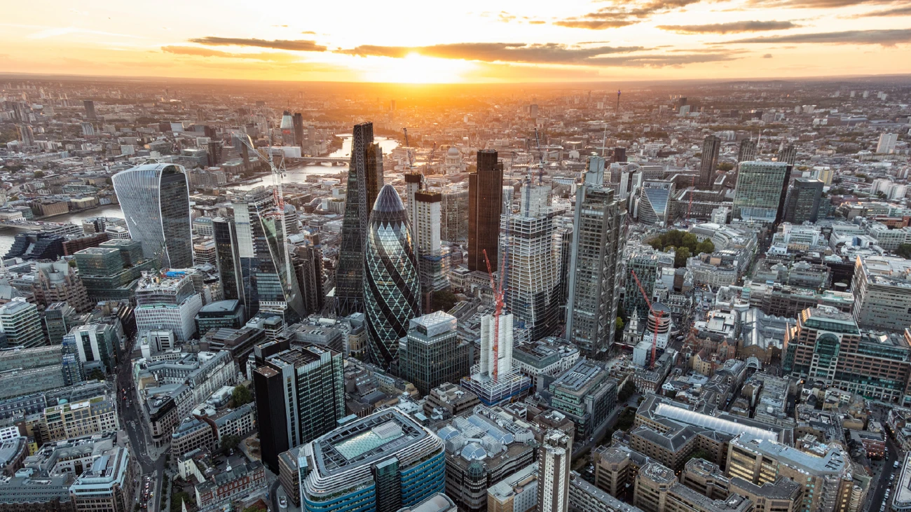 London City Skyline at sunset