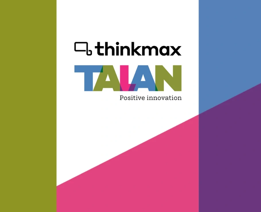 Thinmax logo transforming into Talan logo