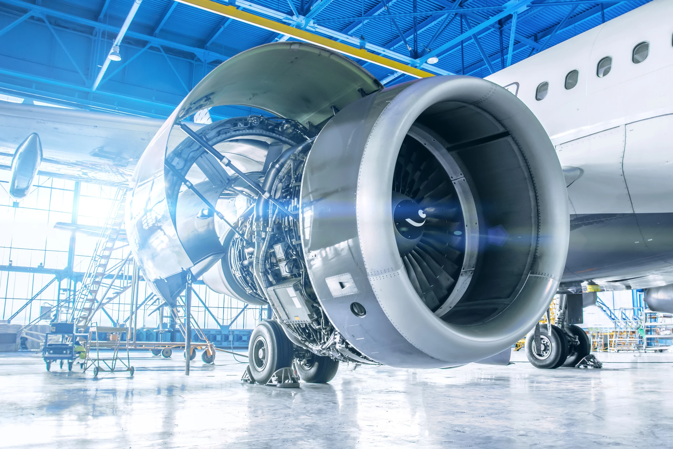 Repair and maintenance of aircraft engine on the wing of the aircraft.