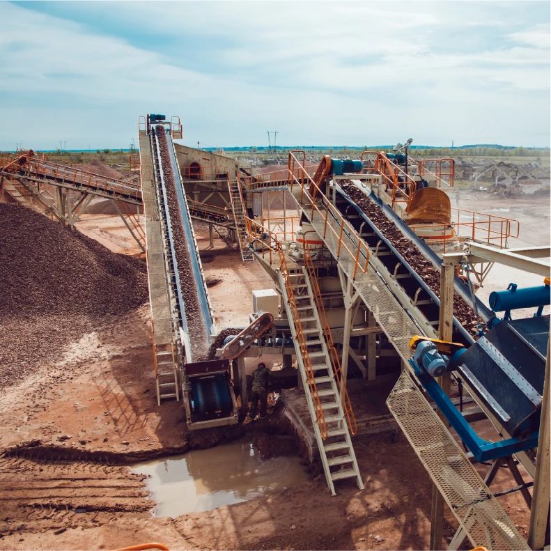 A mining site where a number of machines are working