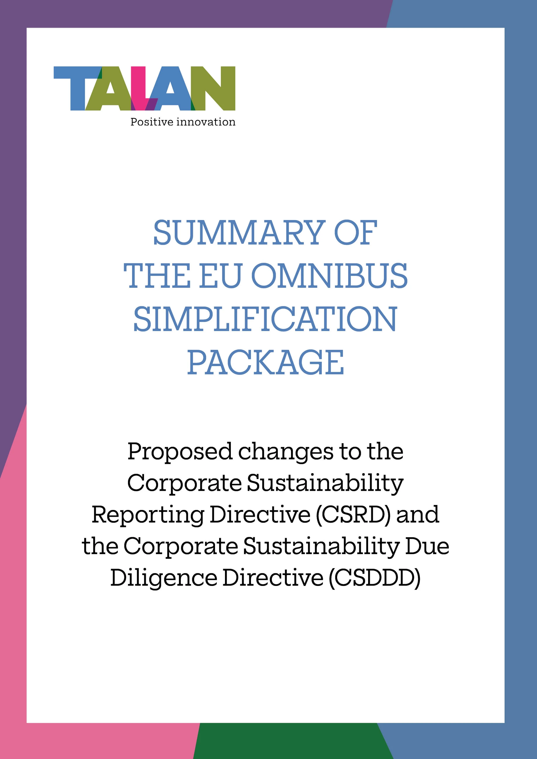 Whitepaper Image - Summary of The EU Omnibus Simplification Package