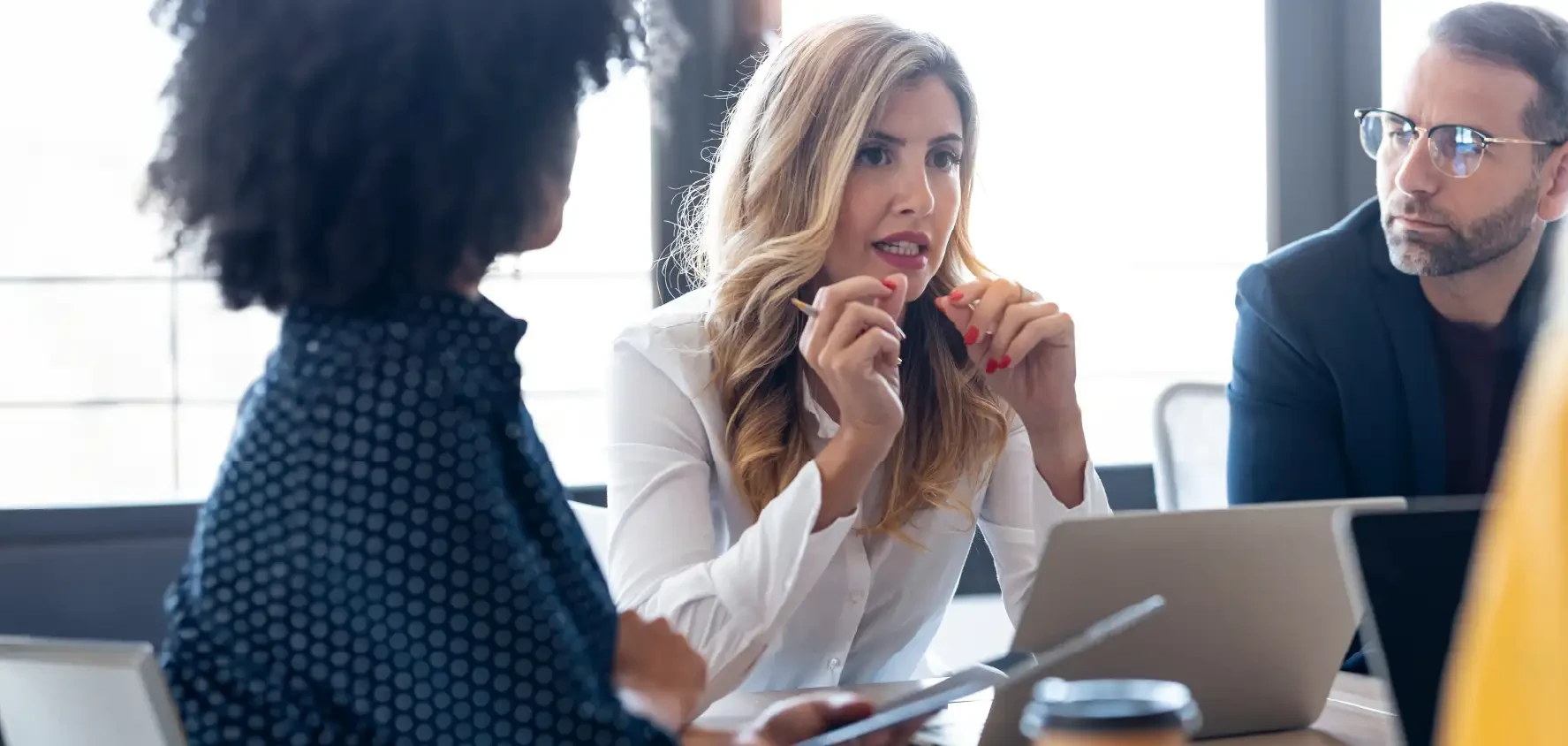 Woman with Insum work team supporting potential client