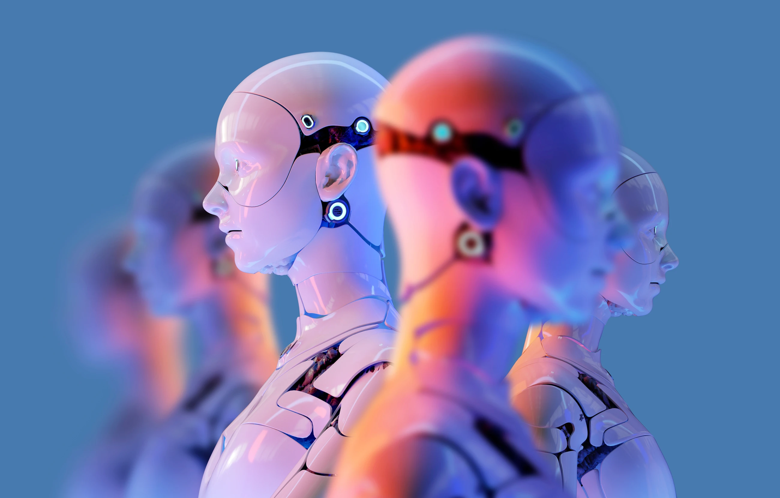 Robot Image future process futuristic industry engineering industry revolution concept