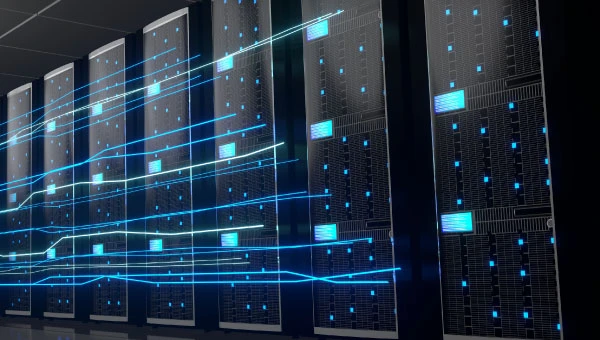 Data solutions storage, hosting, fast Internet concept