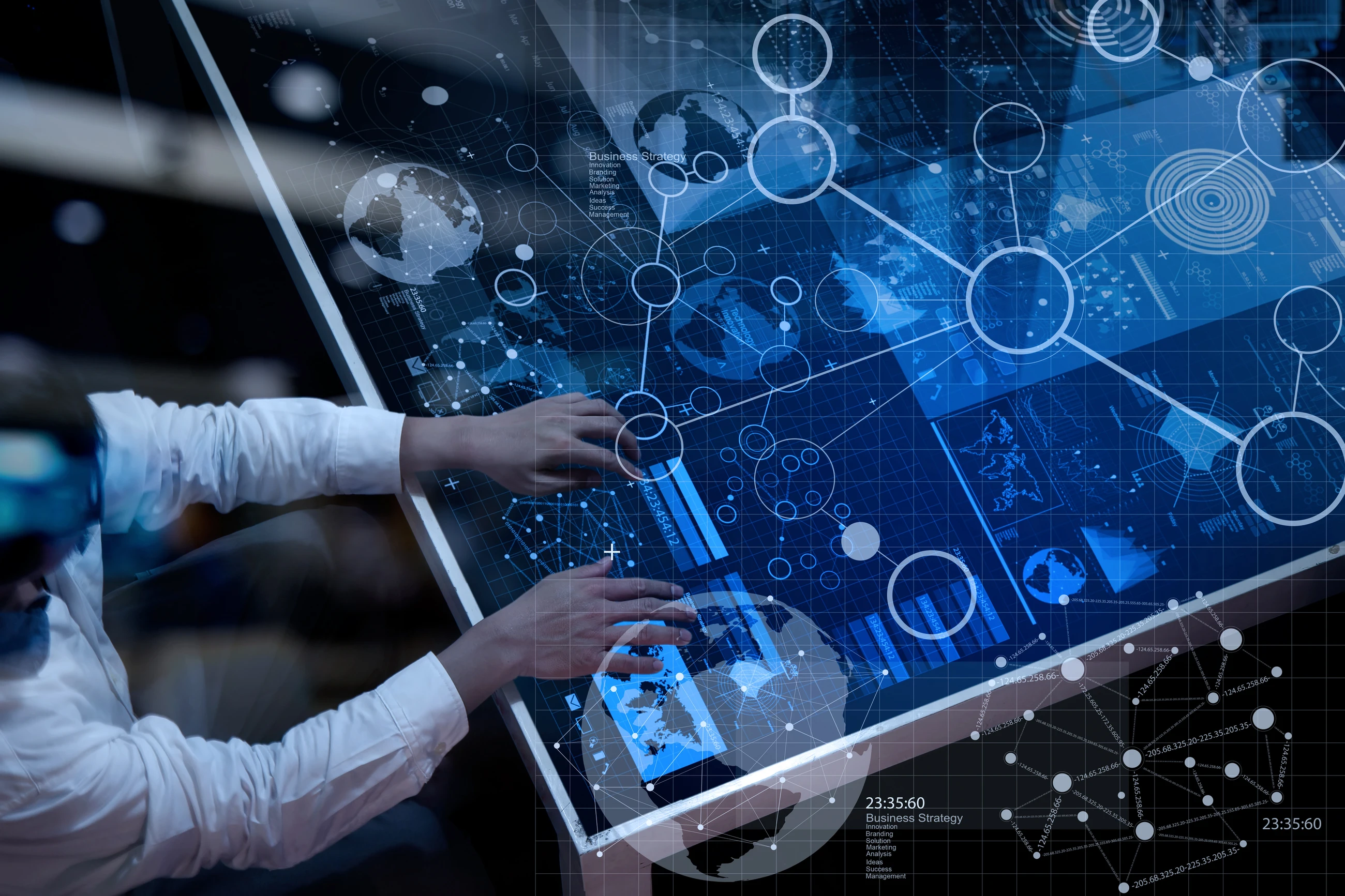 business modern technology data graphs