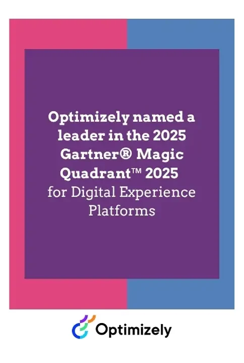 Report, Optimizely has been recognized by Gartner® as a leader in DXP