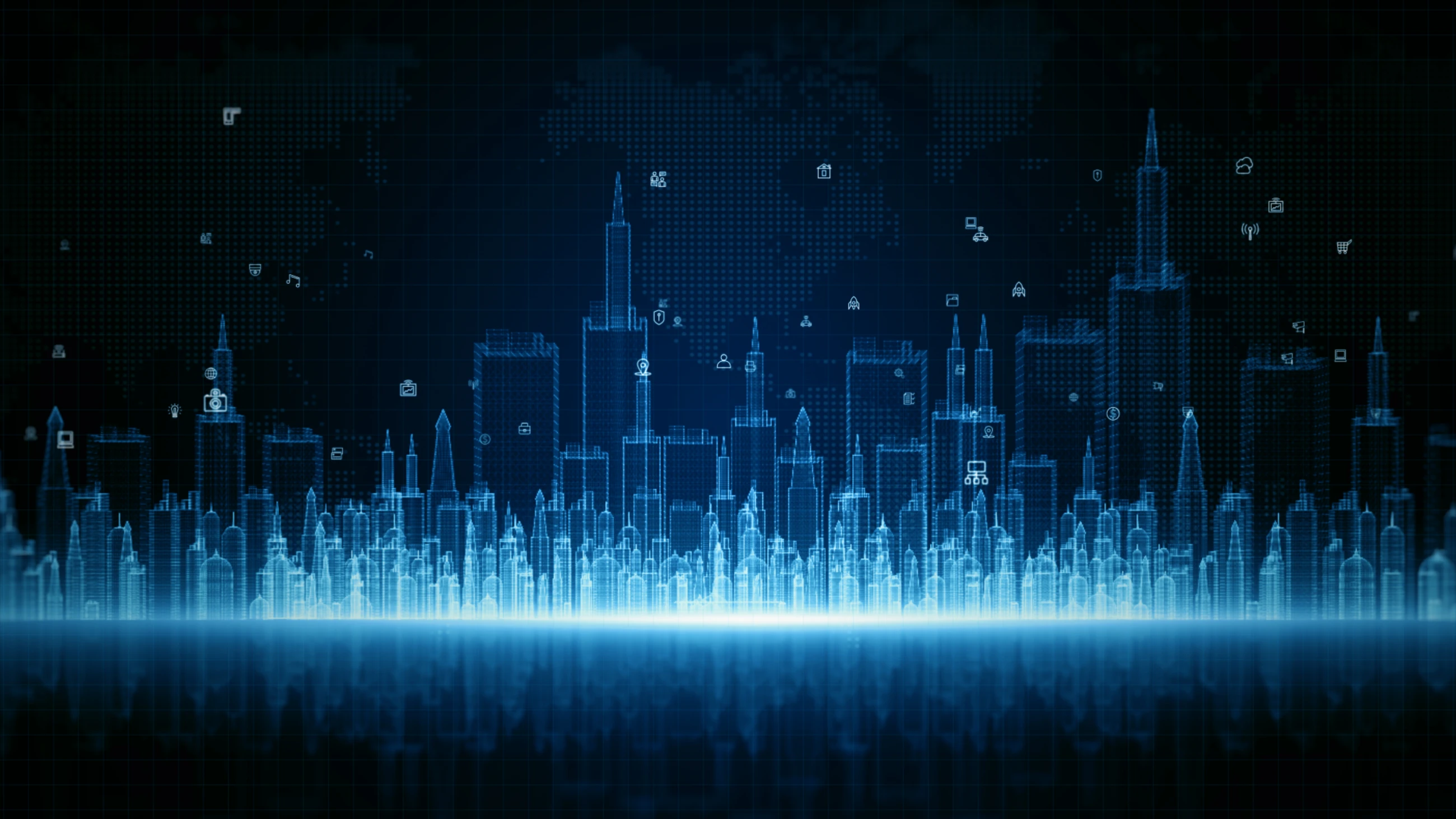 Smart City Digital Cyberspace, Digital Data Network Connections