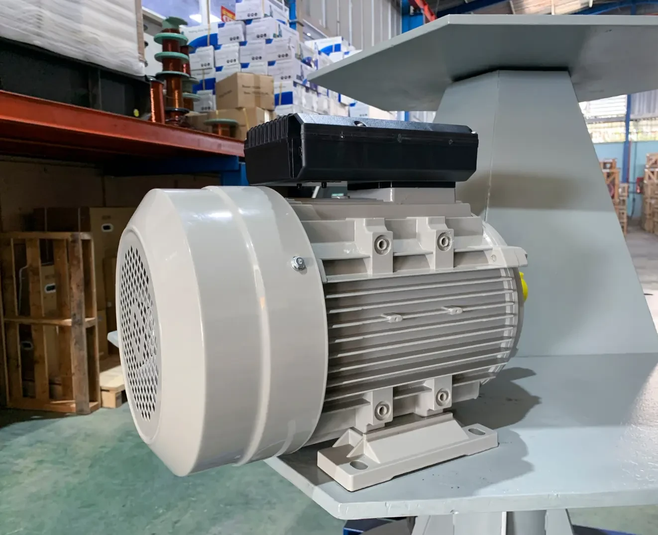 An electric motor in a manufacturing facility