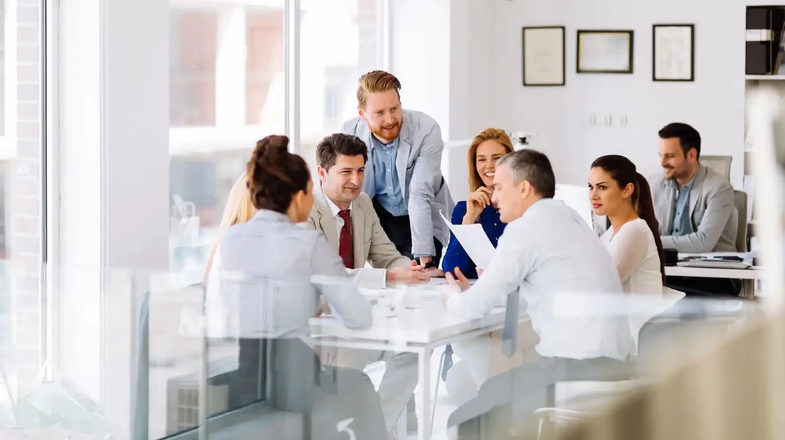 Business people discussing