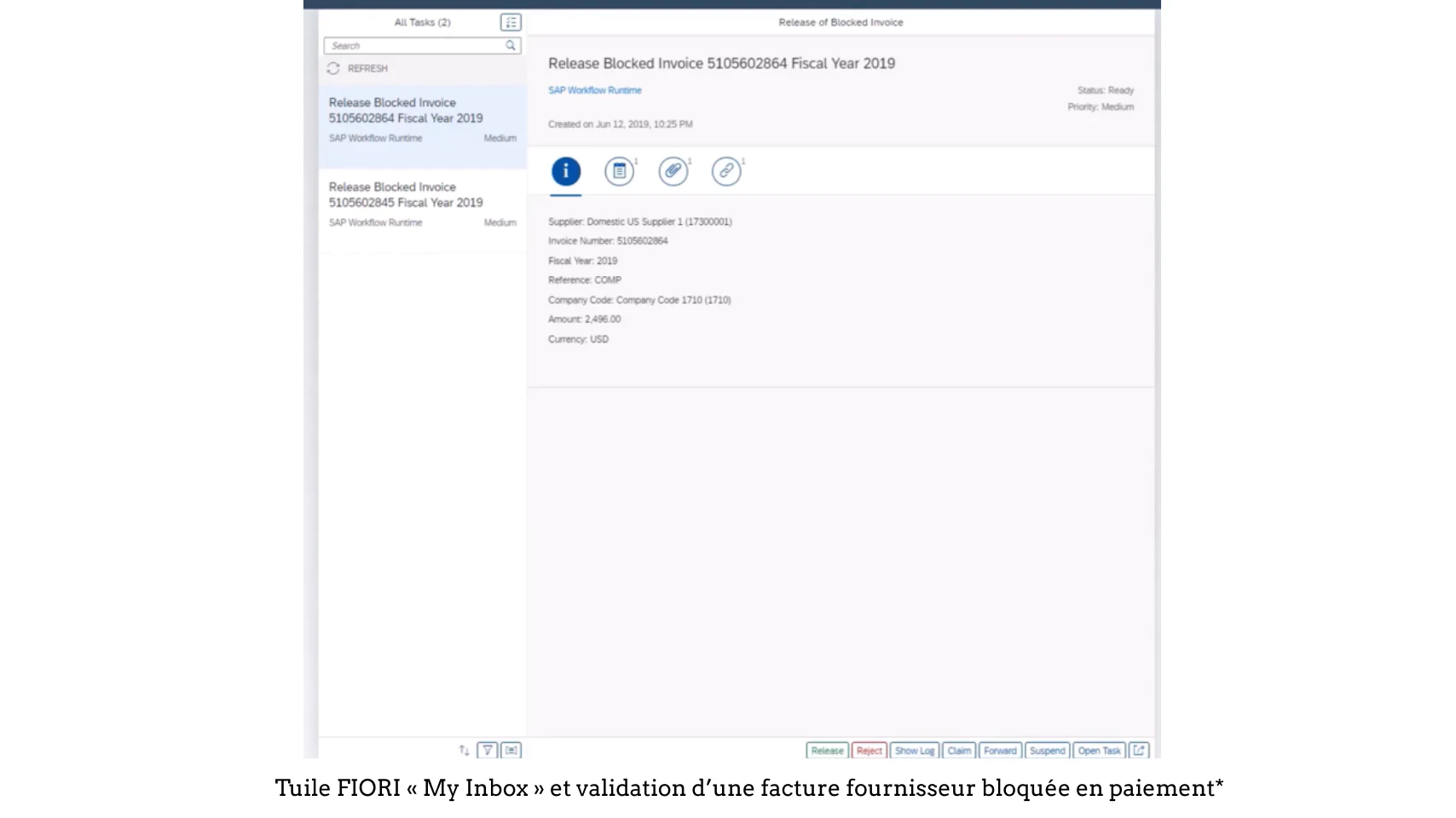 Tuile SAP FIORI My Inbox