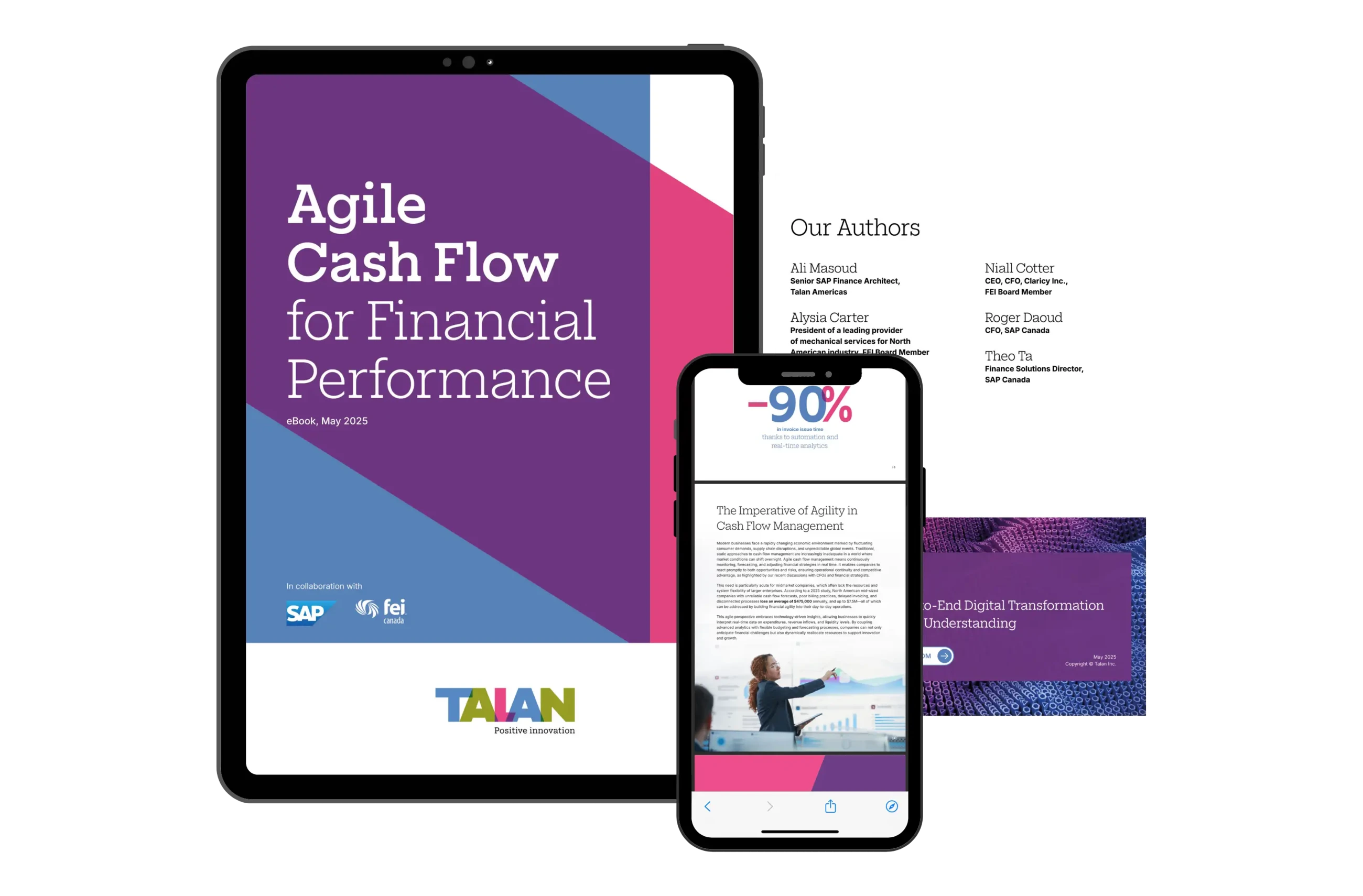 agile cash flow management whitepaper cover showing a preview of three pages of the white paper