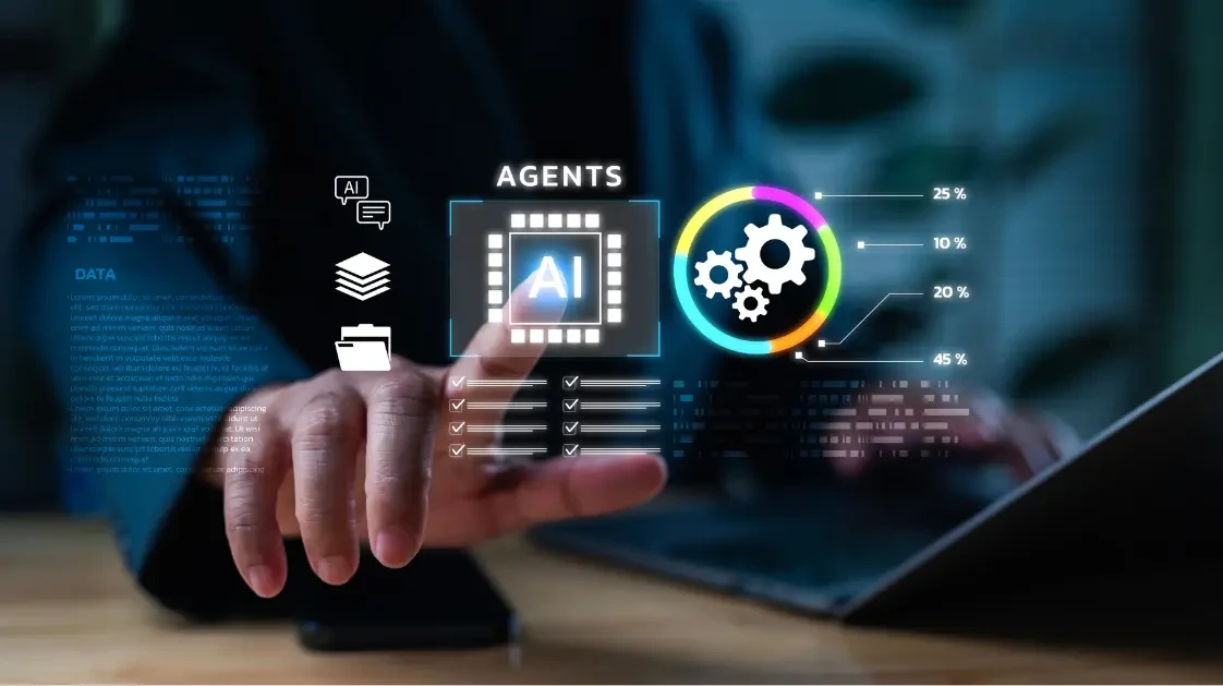 Un homme d’affaires utilisant des outils d’IA pour augmenter sa productivité