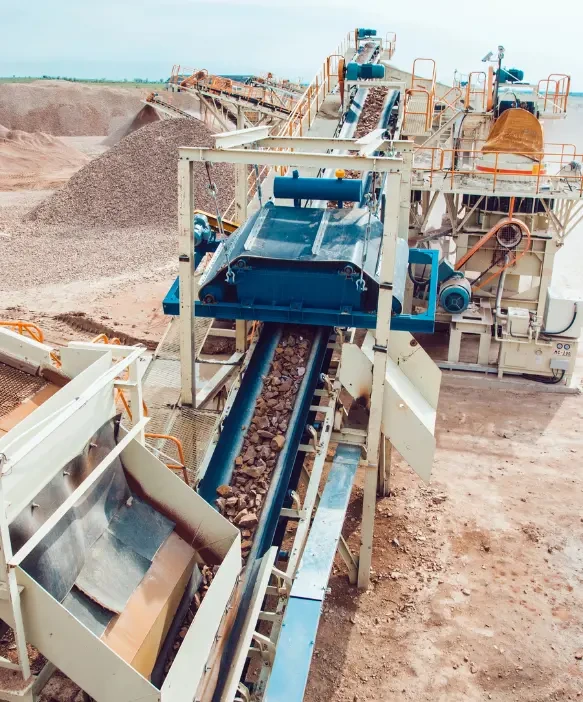 Am excavation machine in action on a mining site
