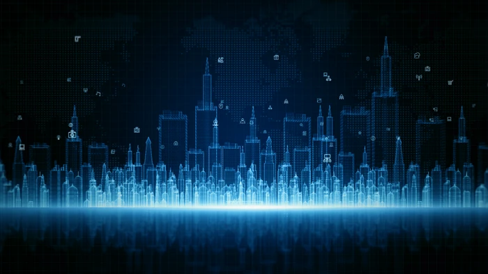 Smart City Digital Cyberspace, Digital Data Network Connections