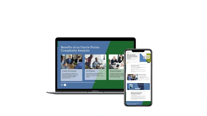 A computer and a mobile phone both displaying an overview of the Oracle Analysis page