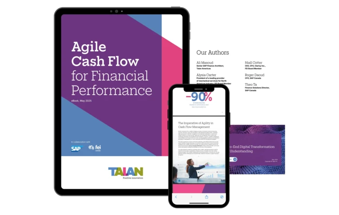 agile cash flow management whitepaper cover showing a preview of three pages of the white paper
