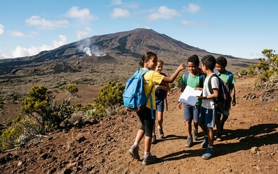 Image du projet À la conquête du Piton de la Fournaise : 45 écoliers en classe volcan !