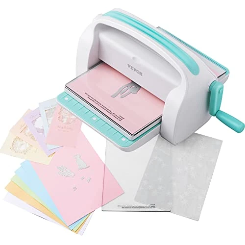 VEVOR Machine de Découpe et Gaufrage Manuelle Ouverture 226 mm Machine à Découper et Embosser 8 Matrices Classeur A6 Papier Cartonné A5 Kit Débutant Scrapbooking pour Décoration Album Cartes Artisanat