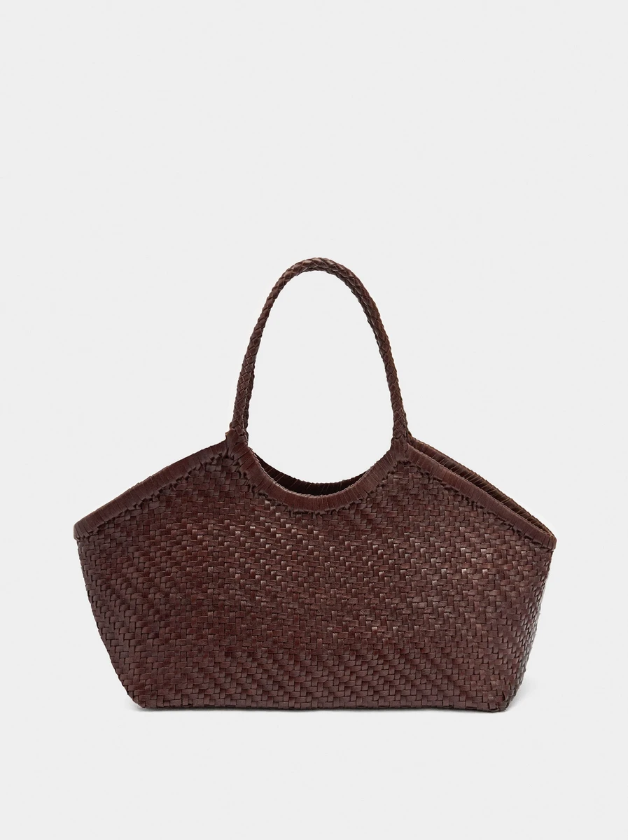 Sac shopper en cuir tressé