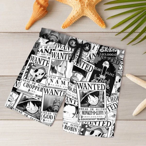 One Piece Manga Wanted Short Black and White - One Piece Universe Store