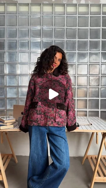 Promod_couture on Instagram: "LA veste de cet automne 🤎Ne cherchez plus la veste parfaite : confectionnez-la avec notre patron Michelle et notre coupon fleuri en coton tissé 🌸Réf coupon 256521"