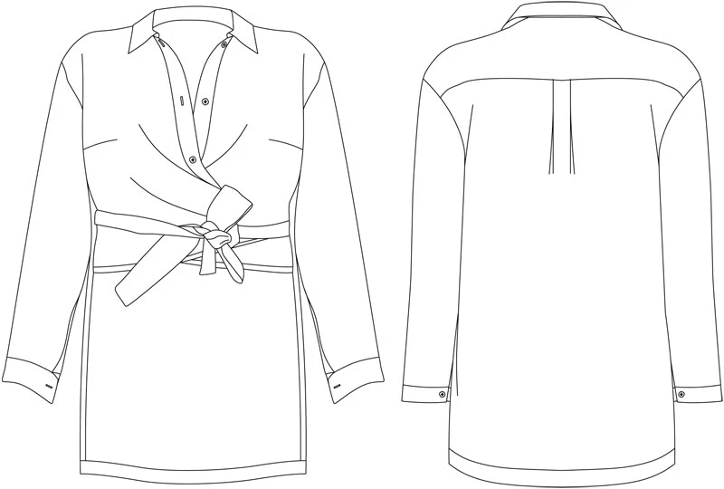 Hortense Shirt sewing pattern – Loose Fit, Sizes 0–32, Cup Options