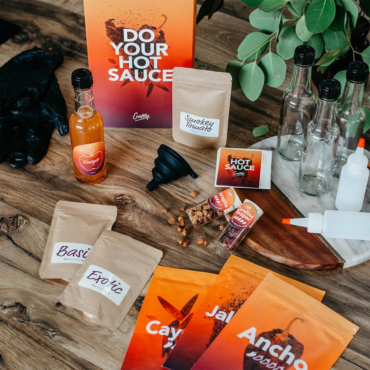 Kit sauce piquante - Faire sa propre hot sauce - DIY - Piments ultra forts - Carolina Reaper - Hot ones