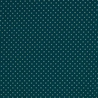 Tissus coton petits pois - Bleu pétrole et blanc | Rascol