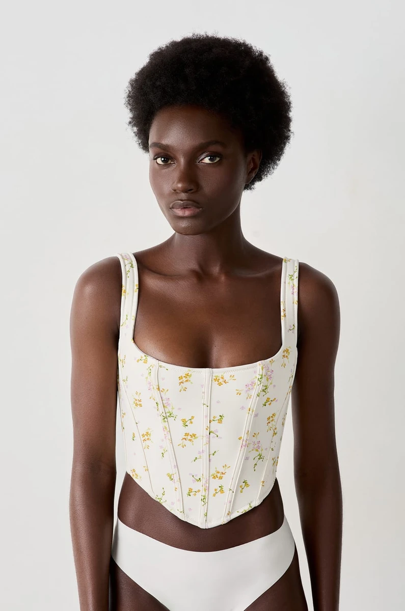 Soutien-gorge corset fleuris