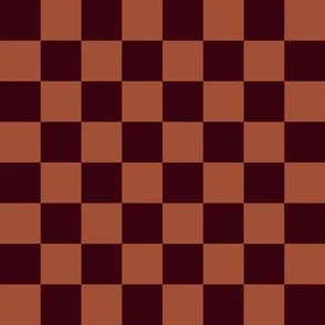 Rust and Dark Burgundy Checks - 1 inch Fabric | Spoonflower