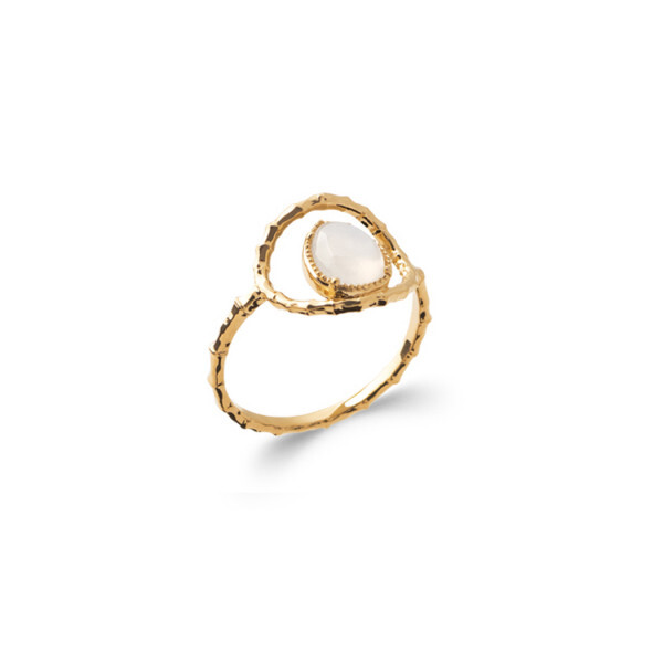 Bague pierre de lune et plaqué or ATHENEE - Bijoux Privés Discovery