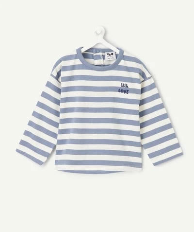 T-shirt bébé garçon rayé bleu et blanc